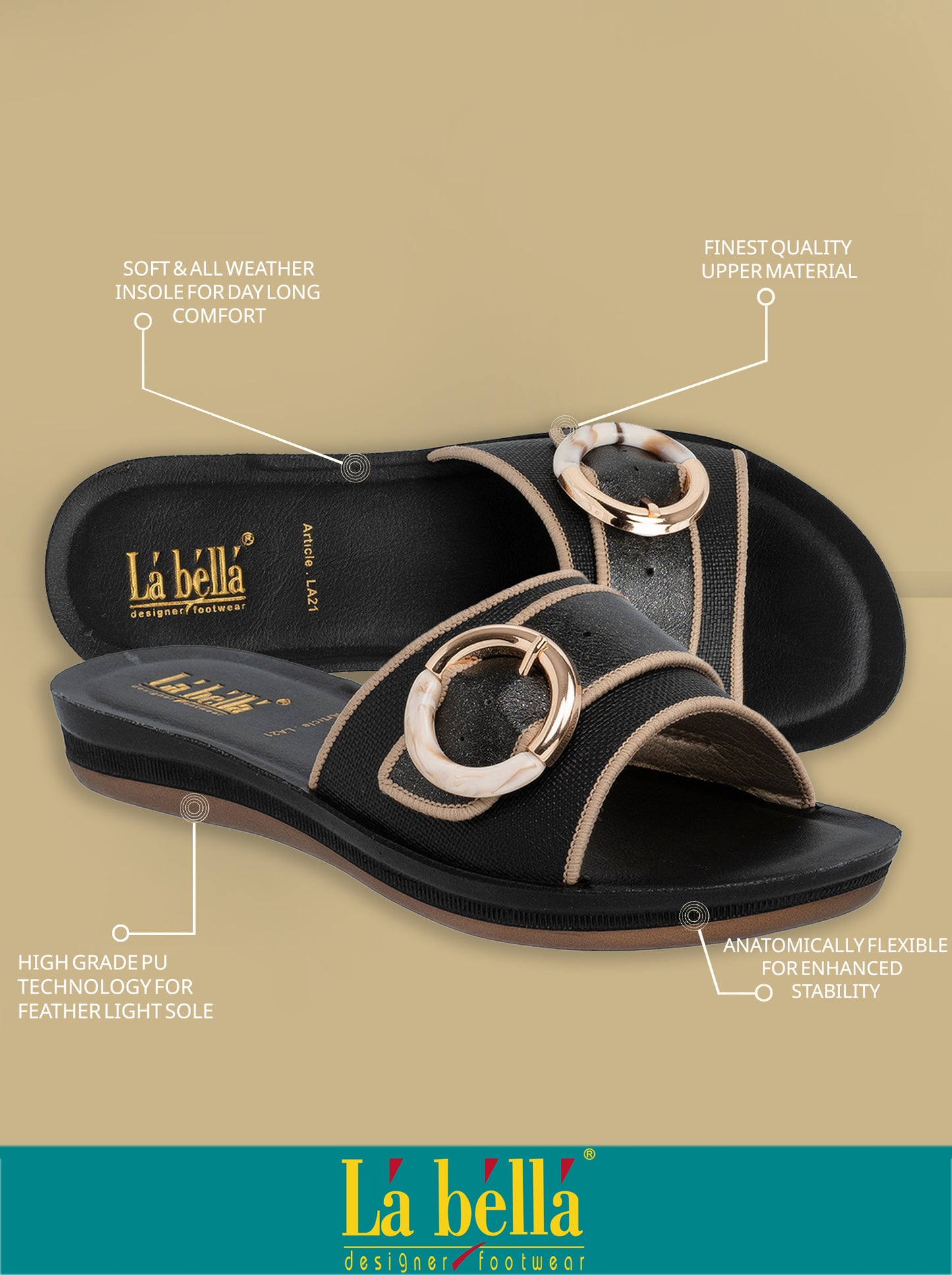 Labella Women's Sandal With Slip-On For LA21