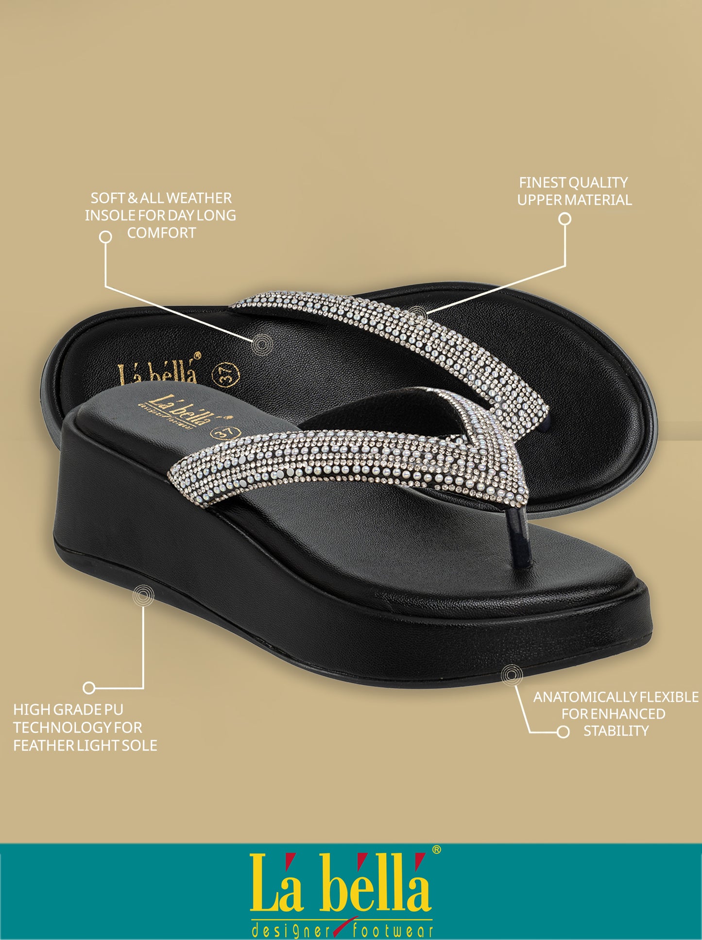 Labella Women's Sandal With Slip-On For LH02