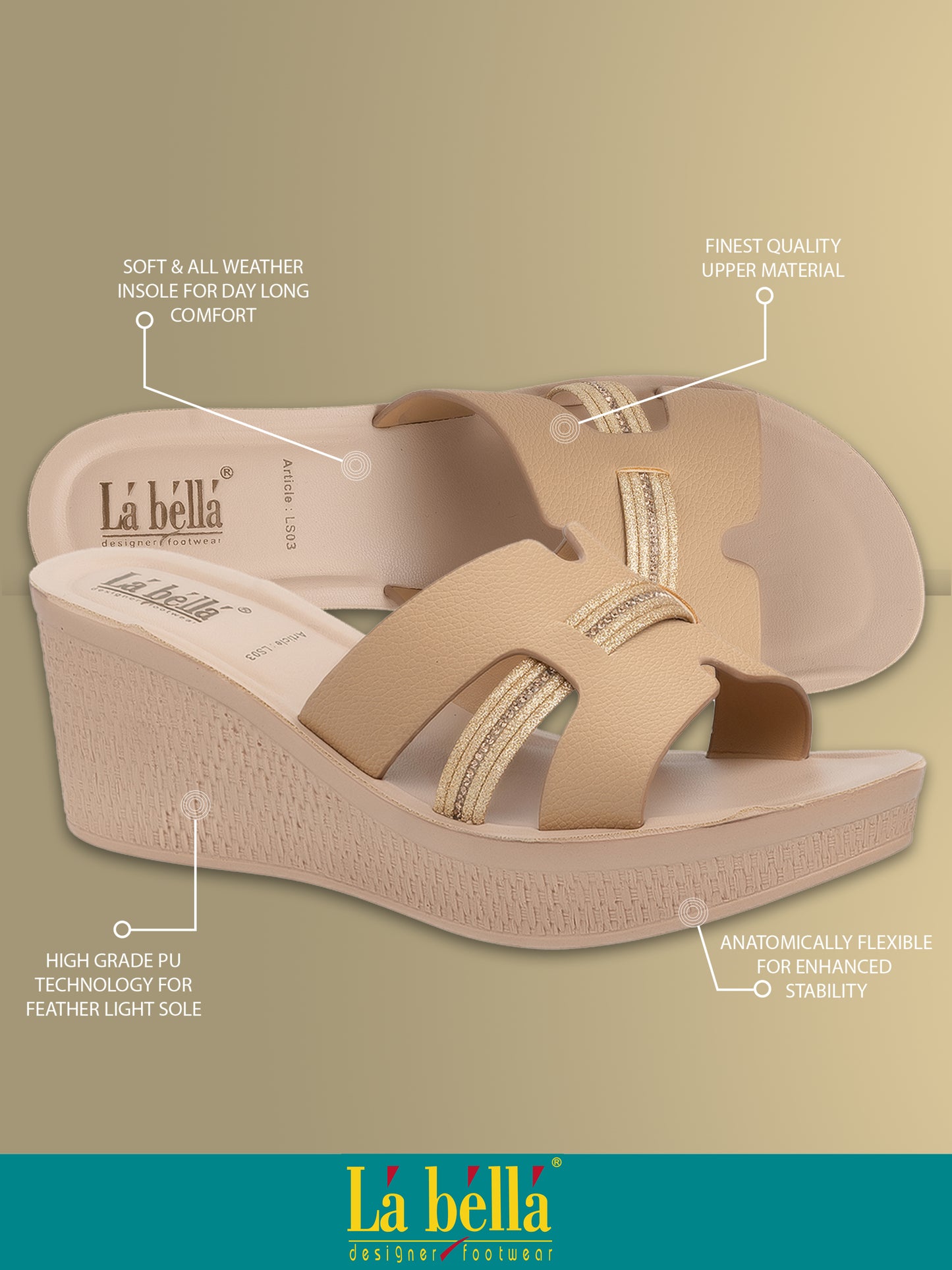 Labella Women's Sandal With Slip-On For LS03