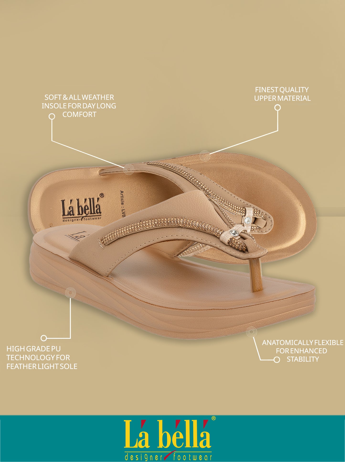 Labella Women's Sandal With Slip-On For LV05