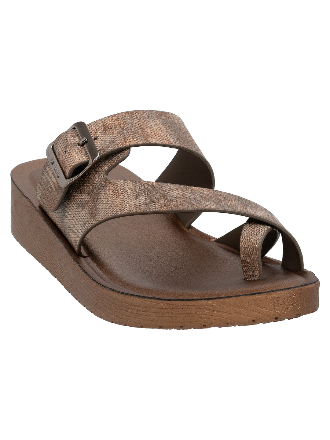 Women's Buckle Toe-Ring Wedge Slippers | Comfortable Casual Slip-On Sandals