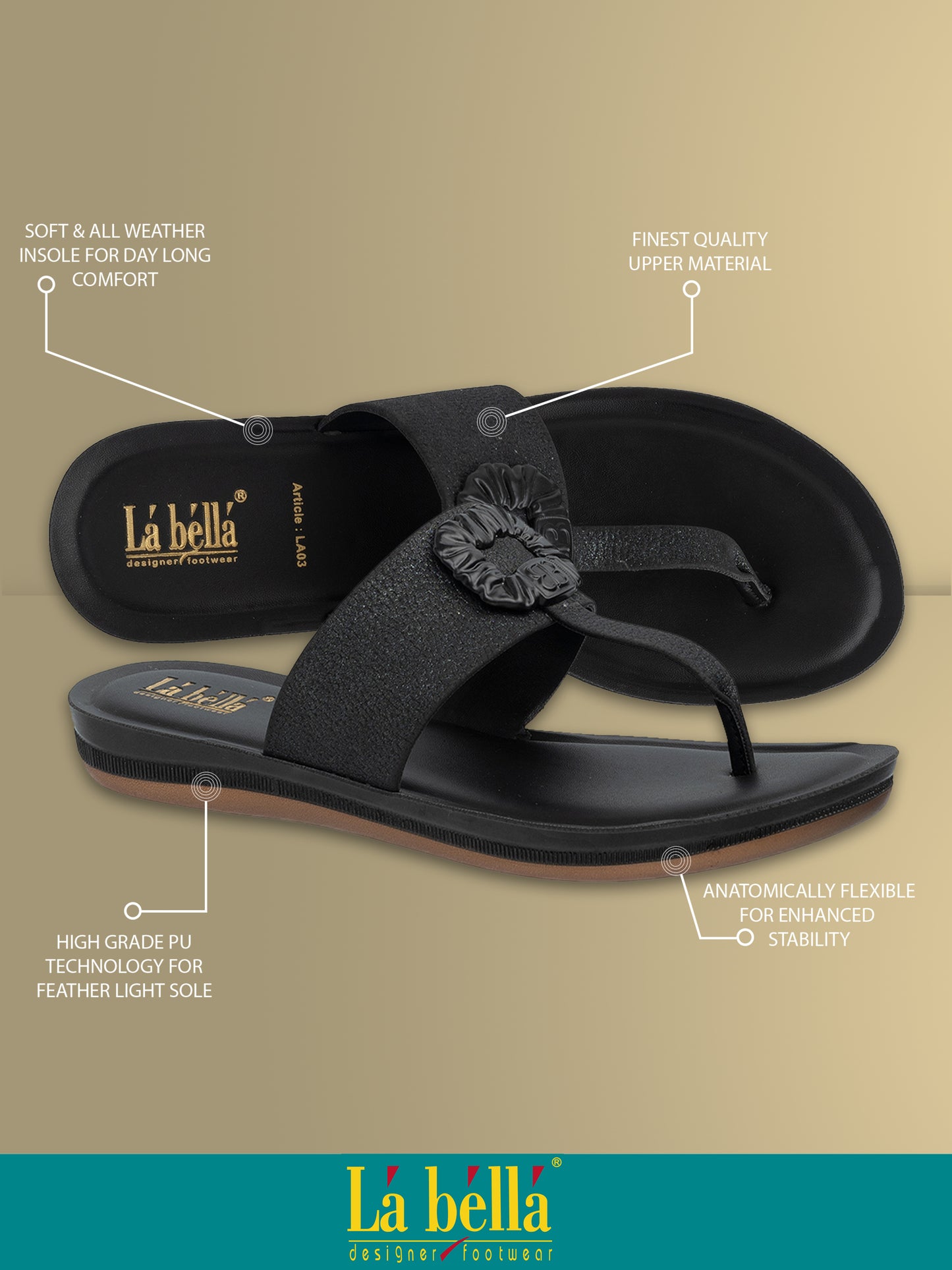 Labella Women's Sandal With Slip-On For LA03