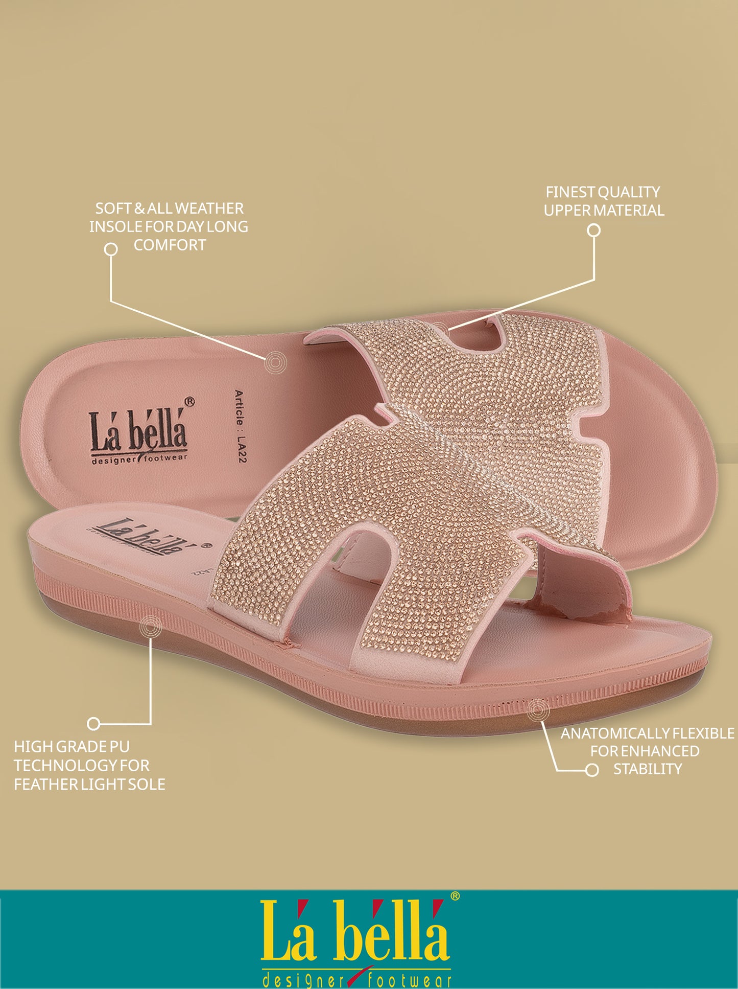 Labella Women's Sandal With Slip-On For LA22