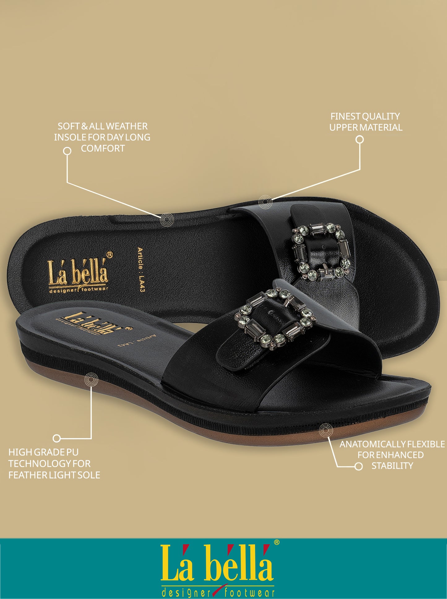Labella Women's Sandal With Slip-On For LA43