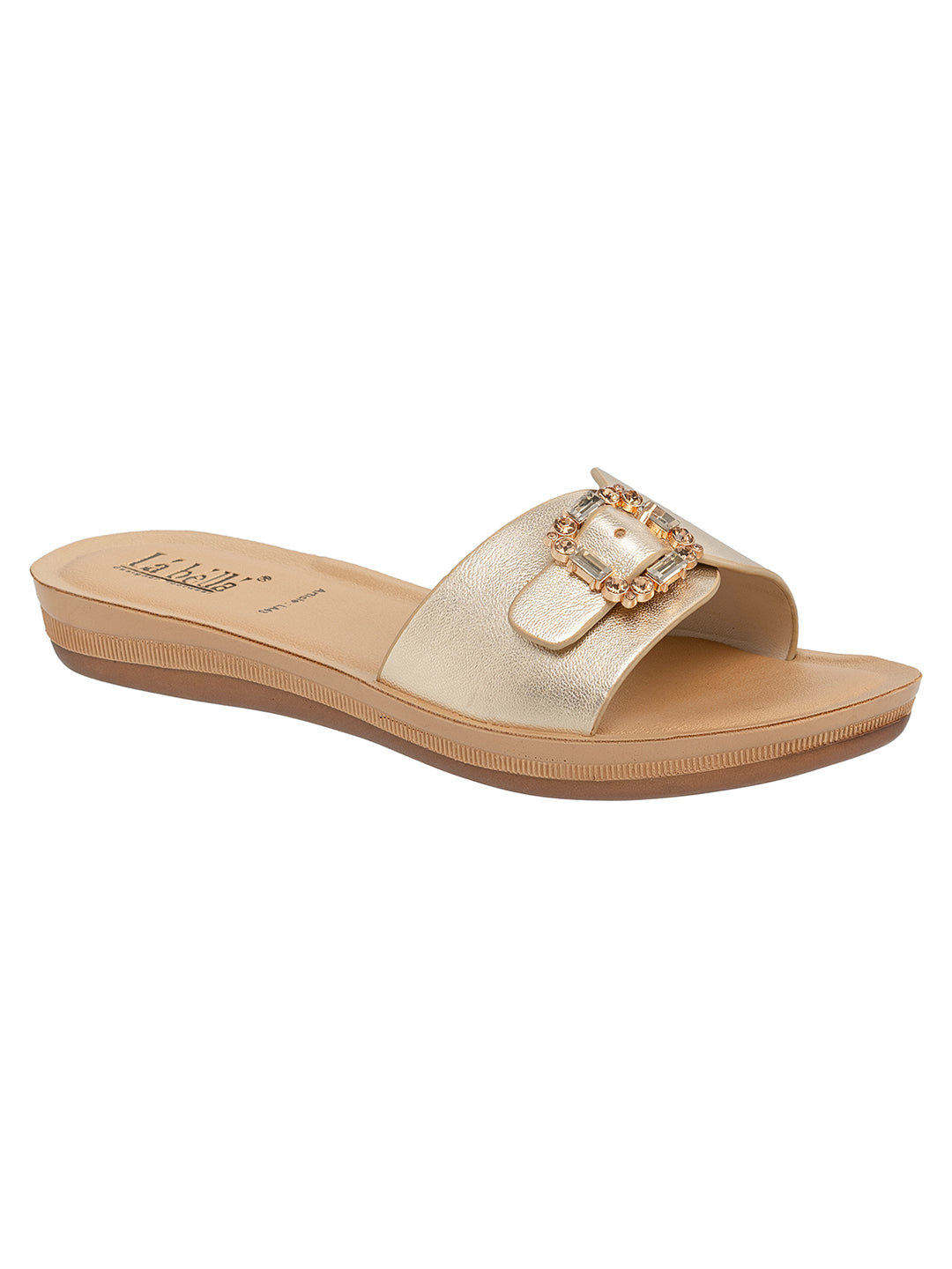 Women's Buckle Detail Comfort Slide Slippers | Stylish Casual Slip-On Sandals