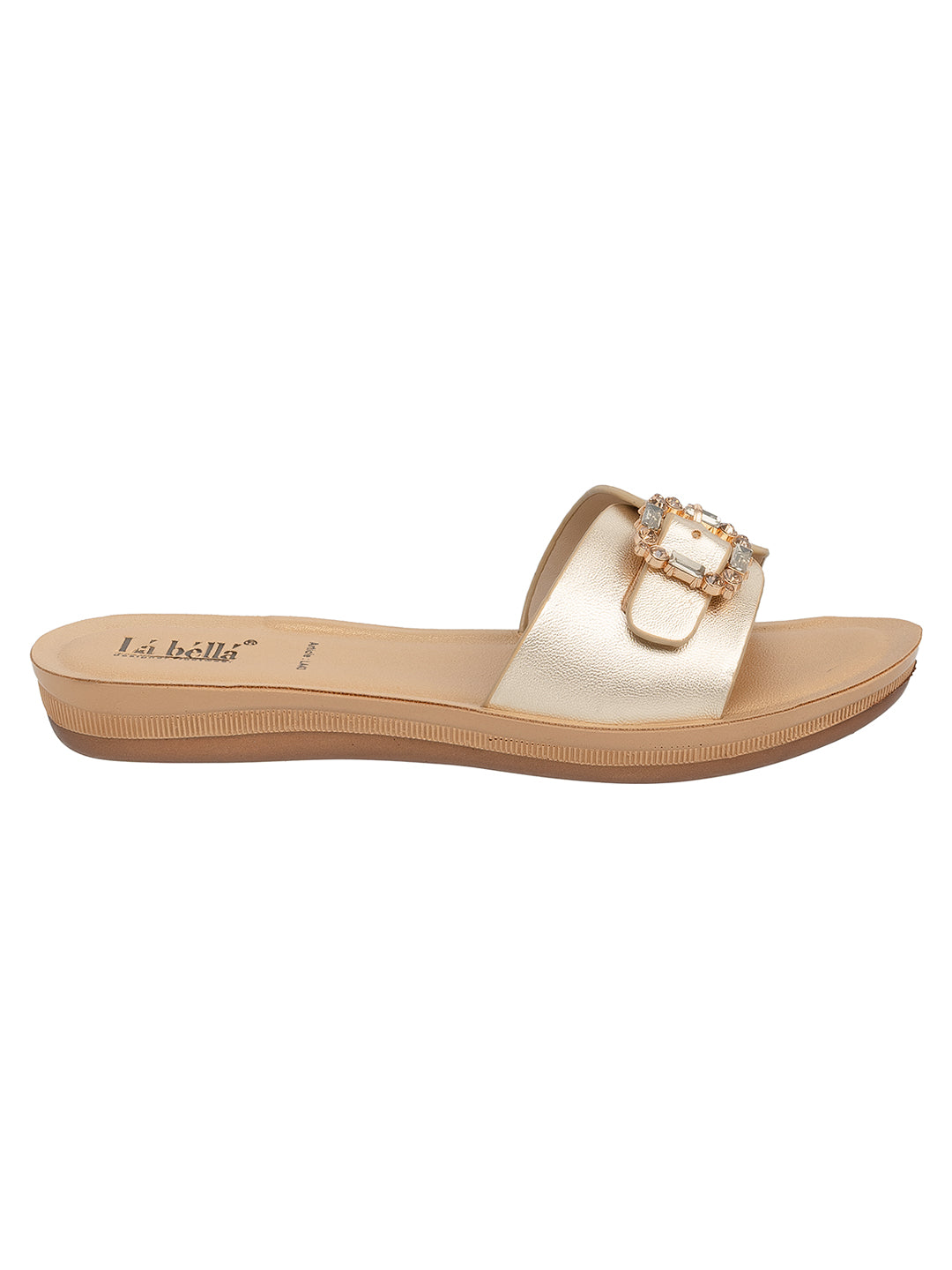 Women's Buckle Detail Comfort Slide Slippers | Stylish Casual Slip-On Sandals