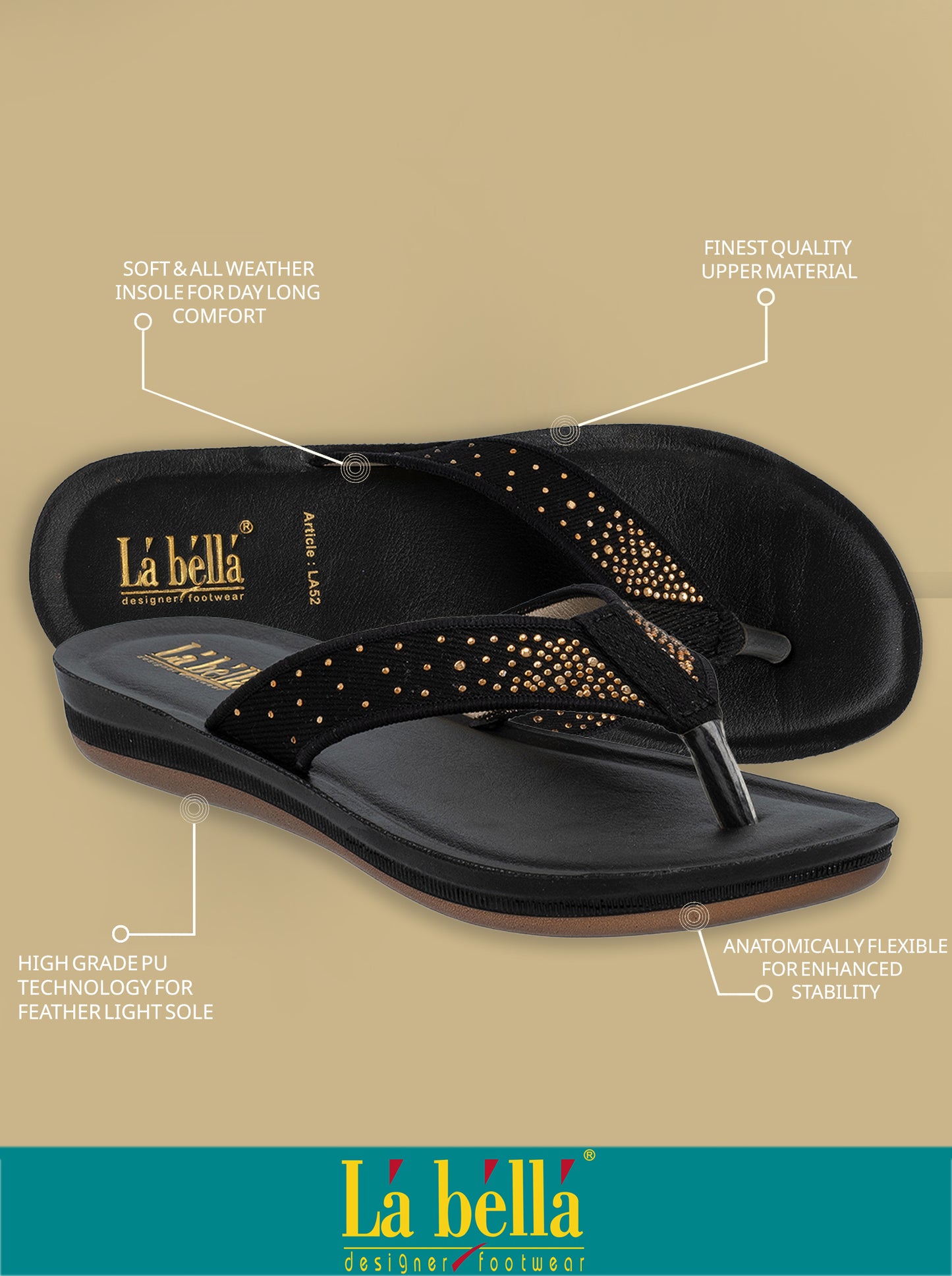 Labella Women's Sandal With Slip-On For LA52