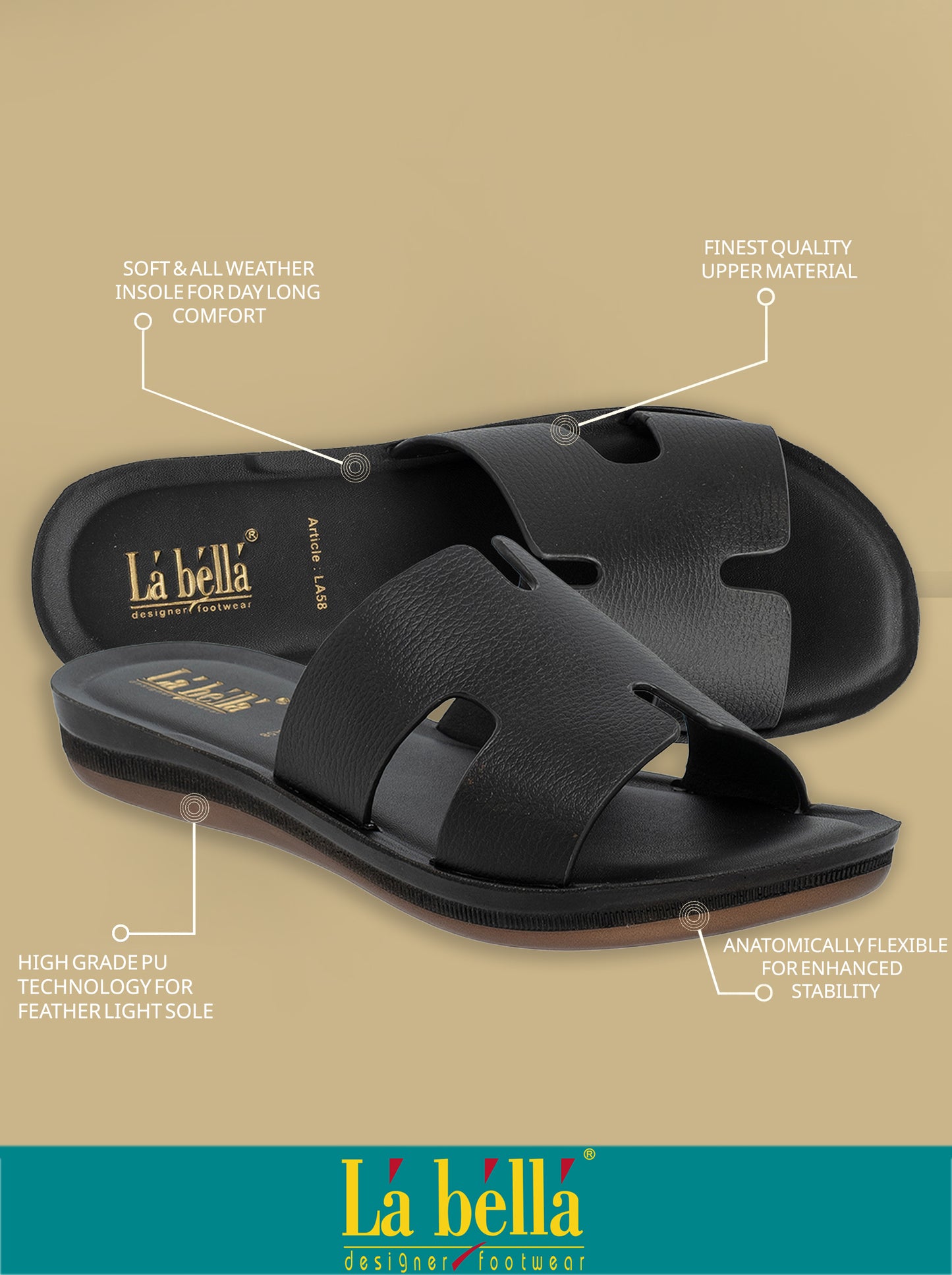 Labella Women's Sandal With Slip-On For LA58