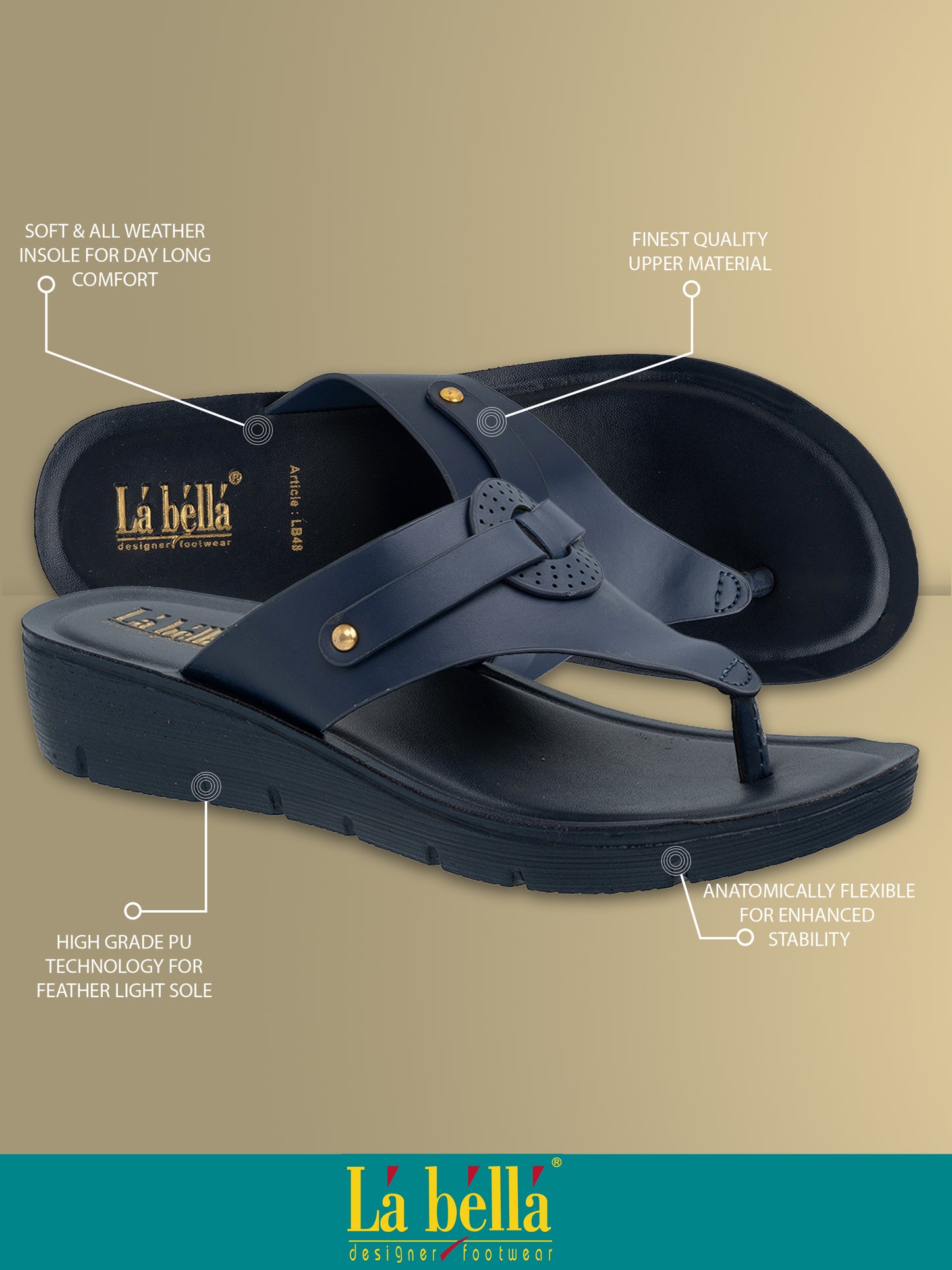 Labella Women's Sandal With Slip-On For LB48
