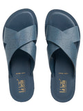 Women's Perforated Cross Strap Wedge Slippers | Comfortable Casual Slip-On Sandals