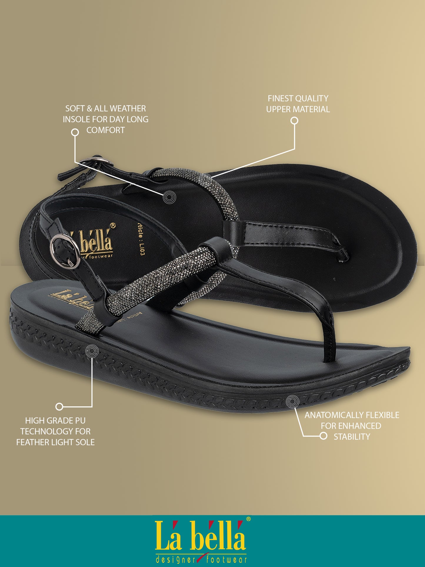 Labella Women's Sandal With Slip-On For LI03