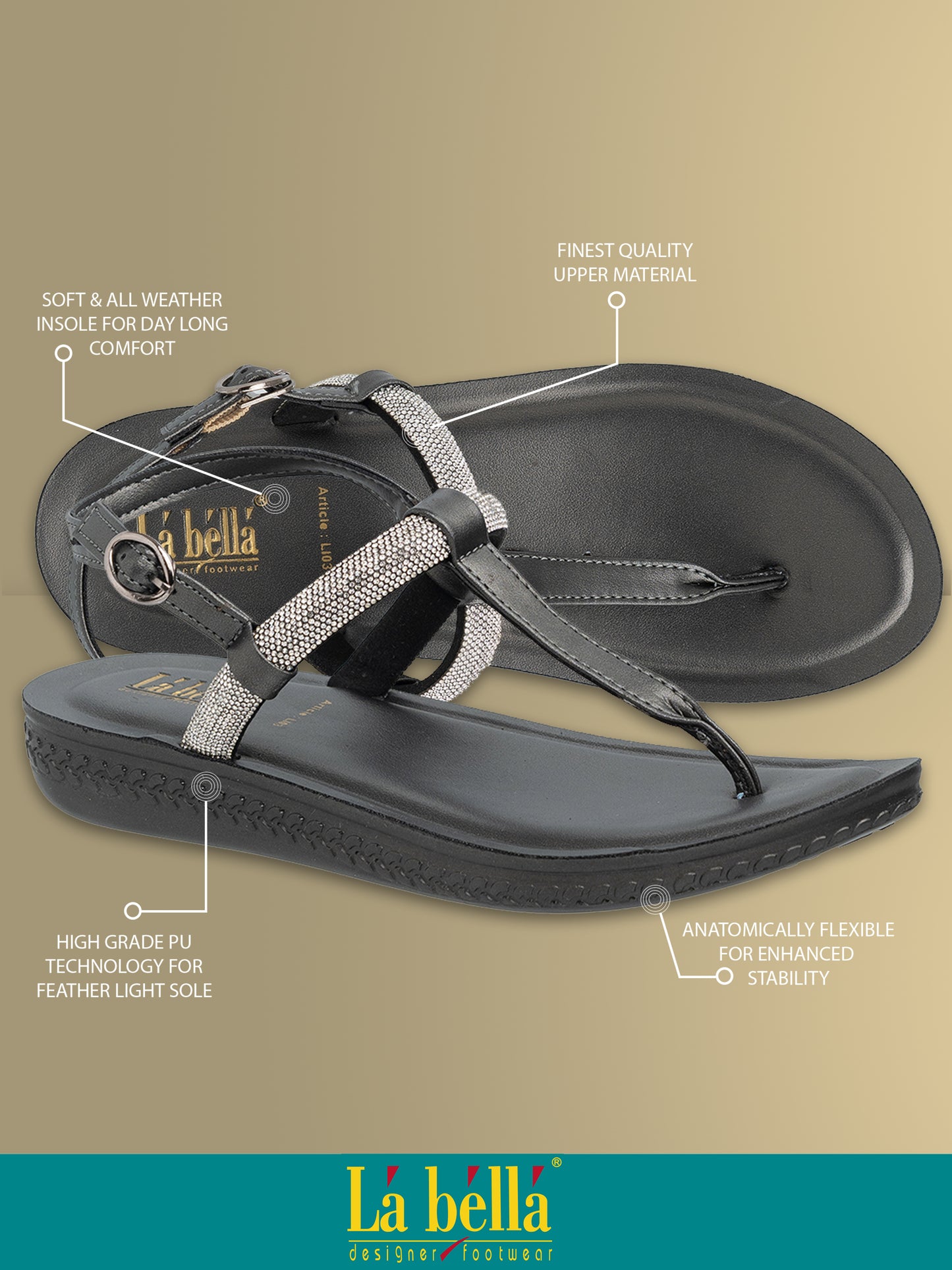 Labella Women's Sandal With Slip-On For LI03