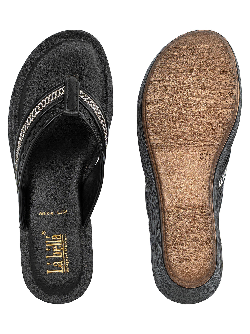 Women's Embellished Wedge Toe-Post Sandals | Stylish Comfortable Casual Footwear