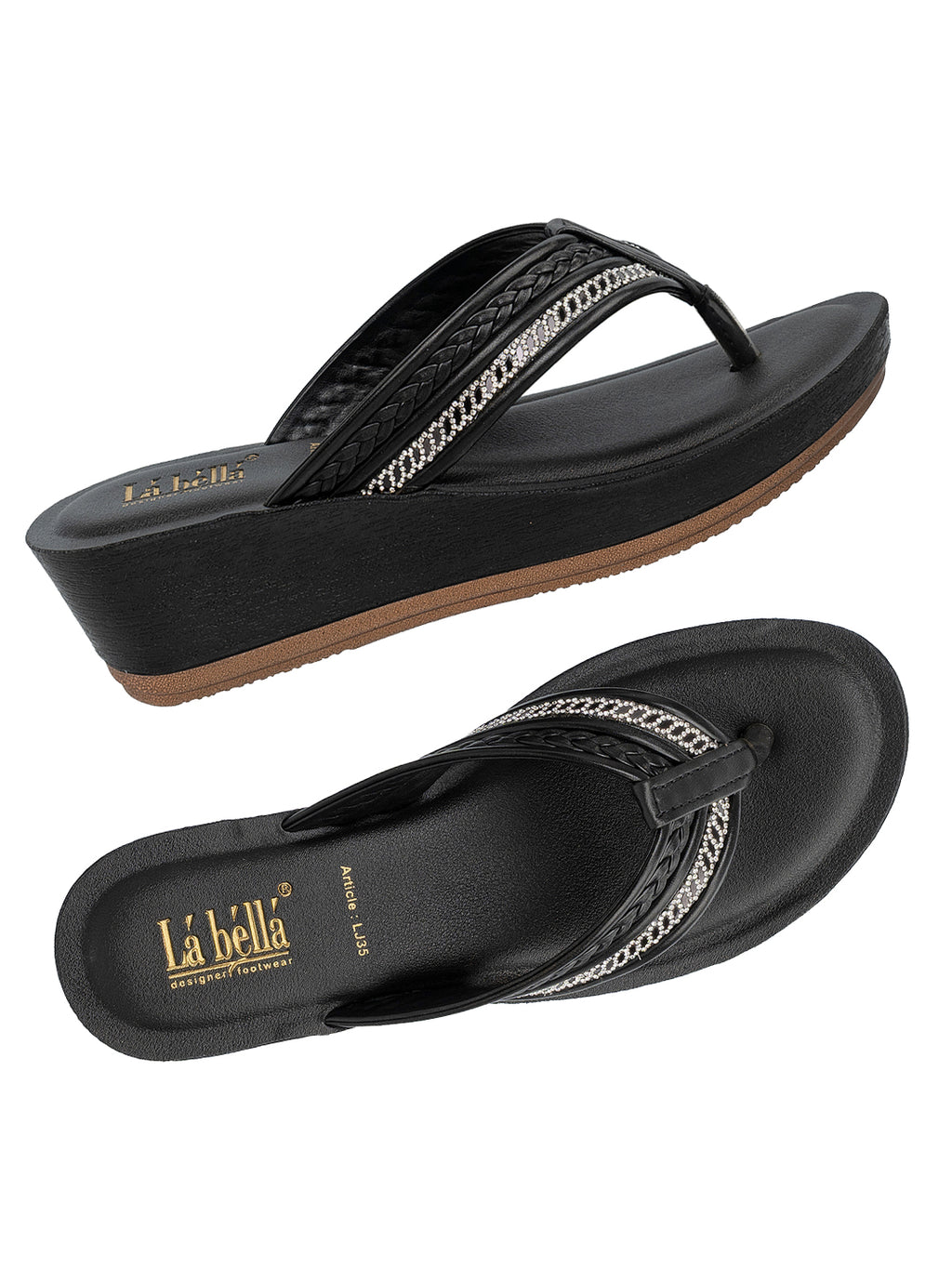 Women's Embellished Wedge Toe-Post Sandals | Stylish Comfortable Casual Footwear