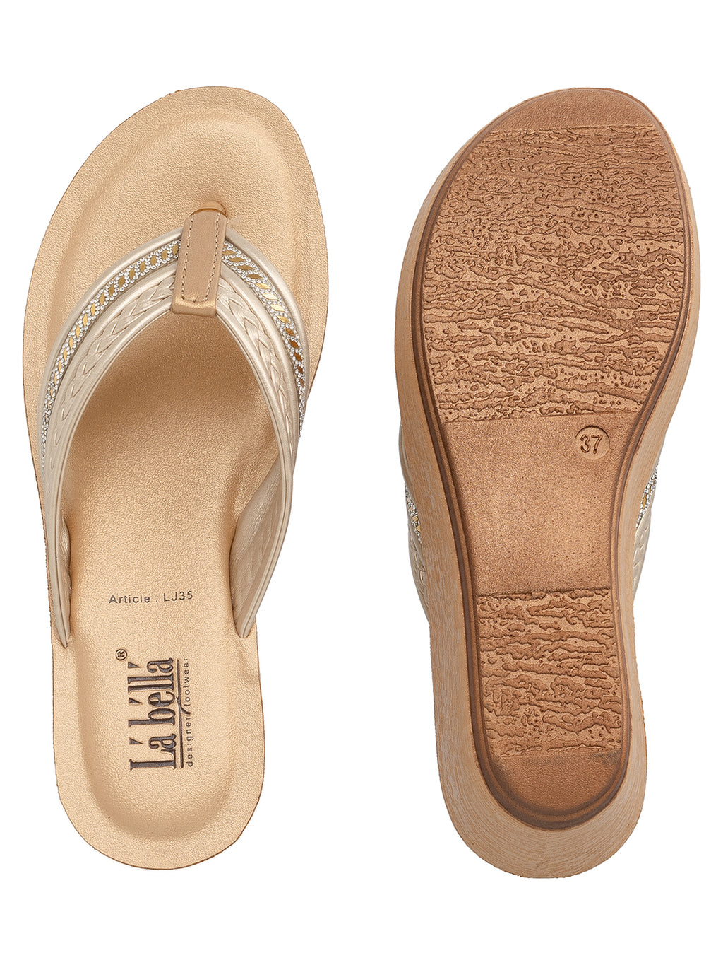 Women's Embellished Wedge Toe-Post Sandals | Stylish Comfortable Casual Footwear