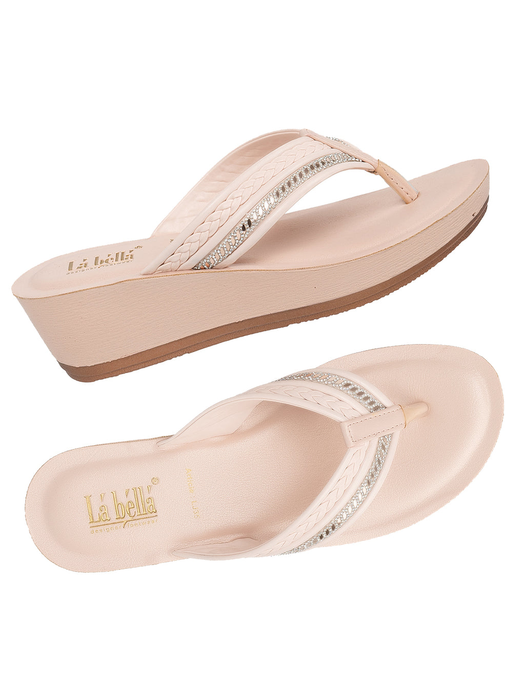 Women's Embellished Wedge Toe-Post Sandals | Stylish Comfortable Casual Footwear