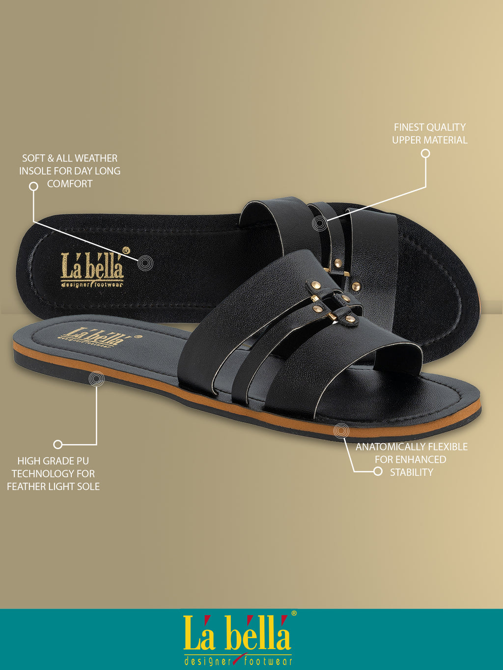 Casual Multi-Strap Flat Sandals with Buckle | Women's Comfort Slides