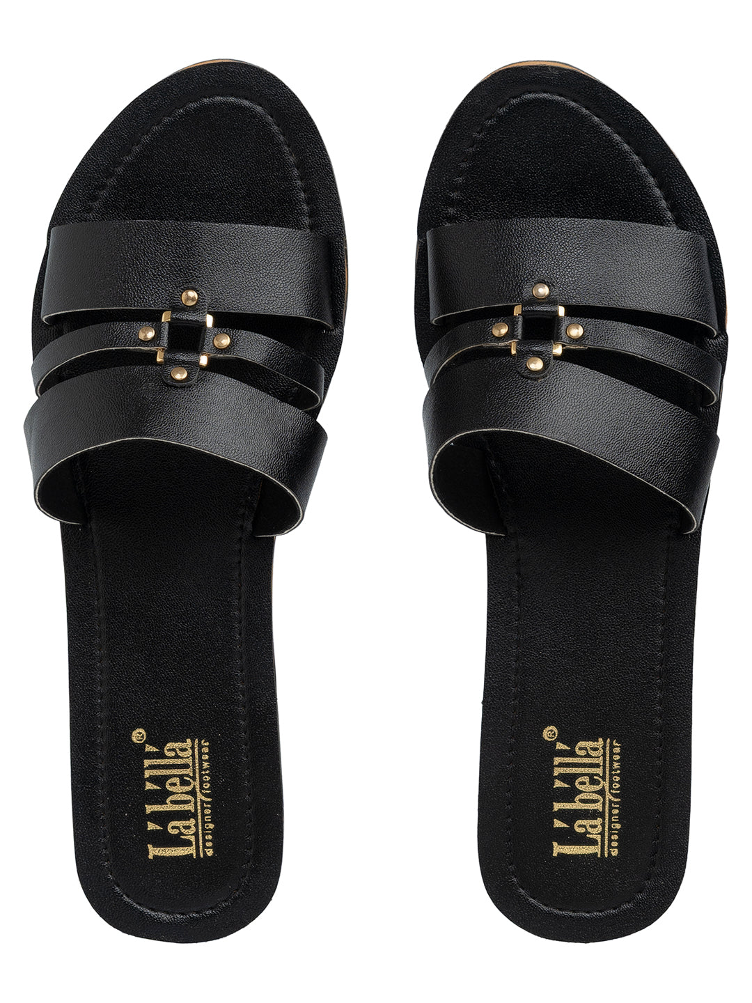 Casual Multi-Strap Flat Sandals with Buckle | Women's Comfort Slides