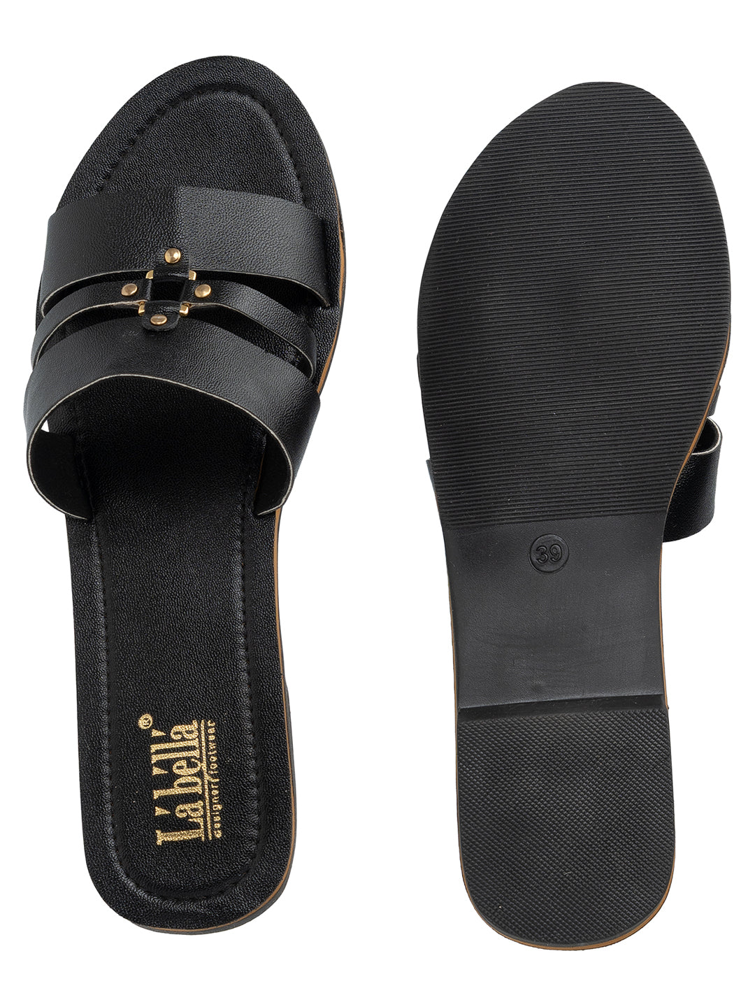 Casual Multi-Strap Flat Sandals with Buckle | Women's Comfort Slides