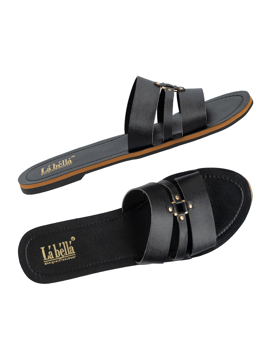 Casual Multi-Strap Flat Sandals with Buckle | Women's Comfort Slides