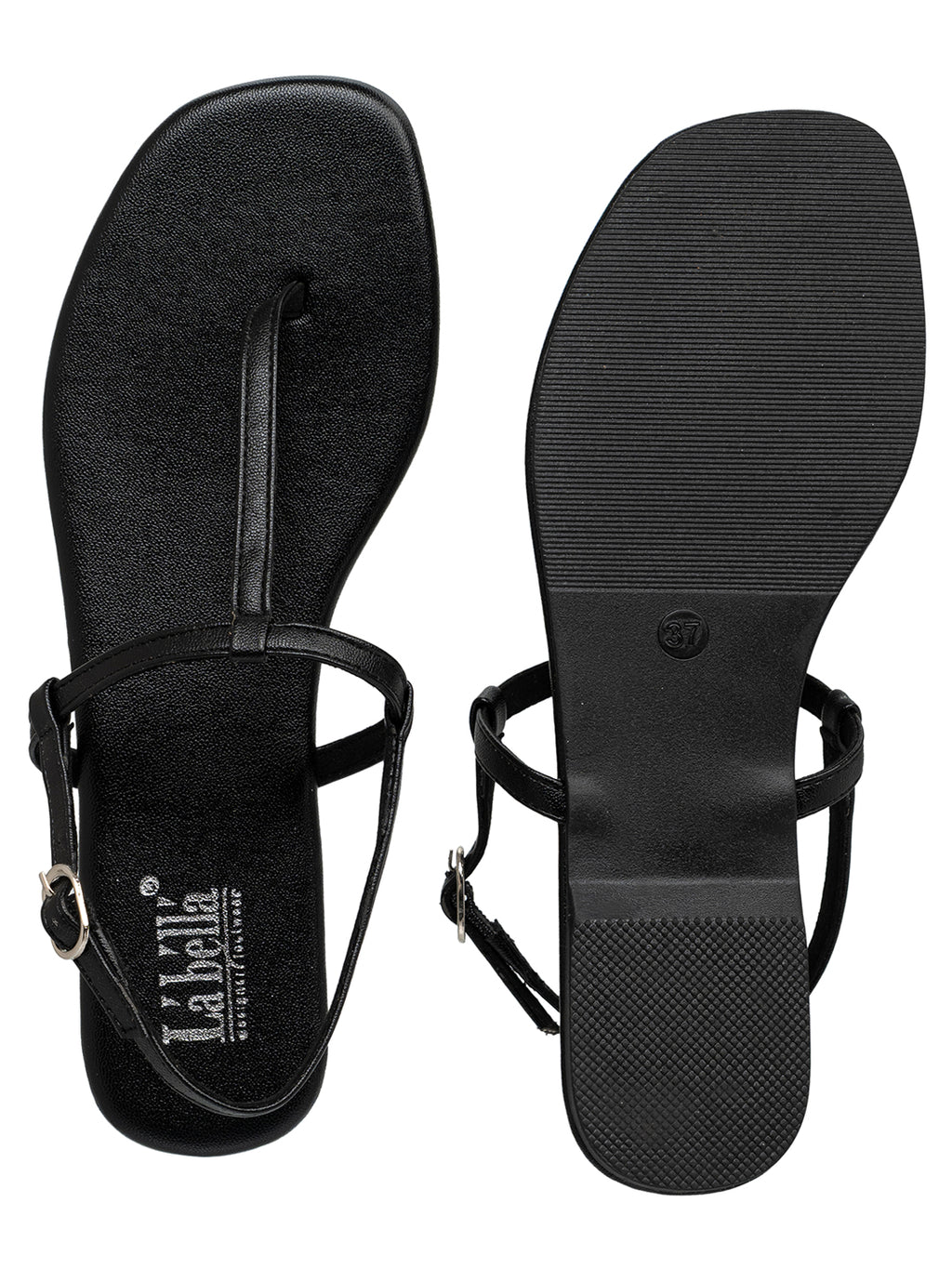 Minimalist T-Strap Flat Sandals with Ankle Buckle | Women's Sandals