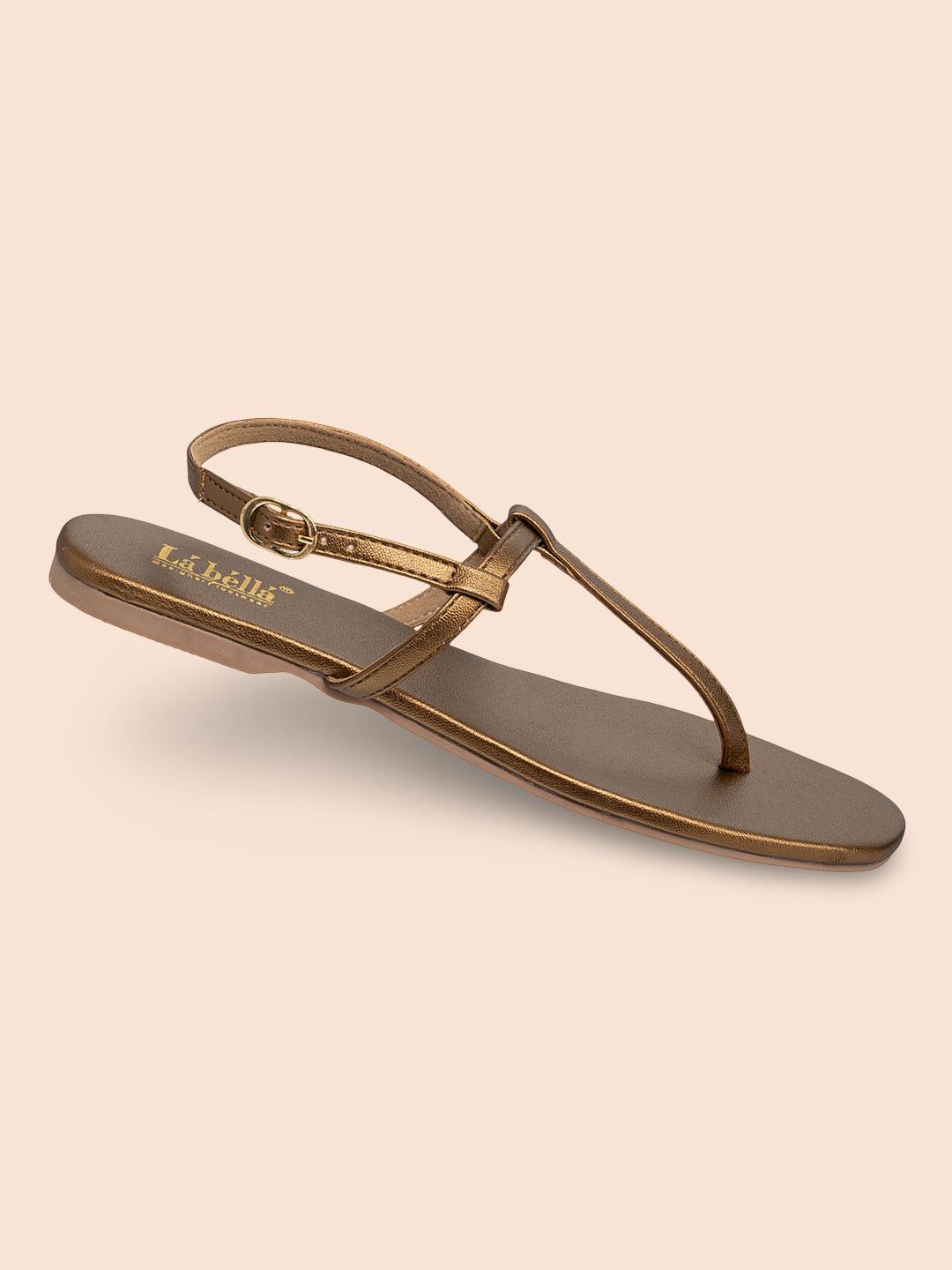 Minimalist T-Strap Flat Sandals with Ankle Buckle | Women's Sandals