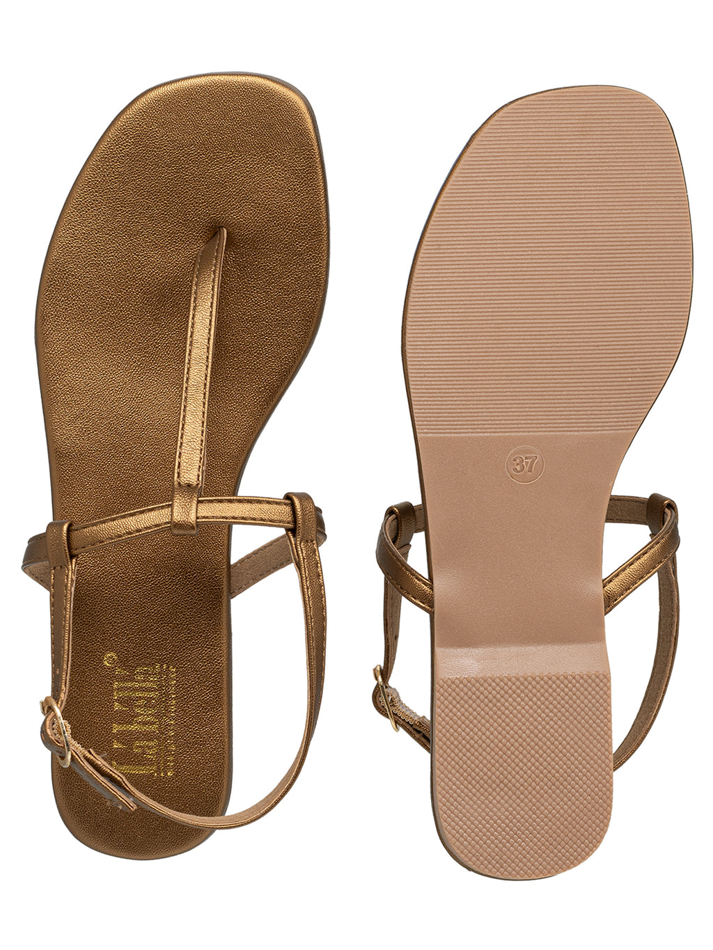 Minimalist T-Strap Flat Sandals with Ankle Buckle | Women's Sandals
