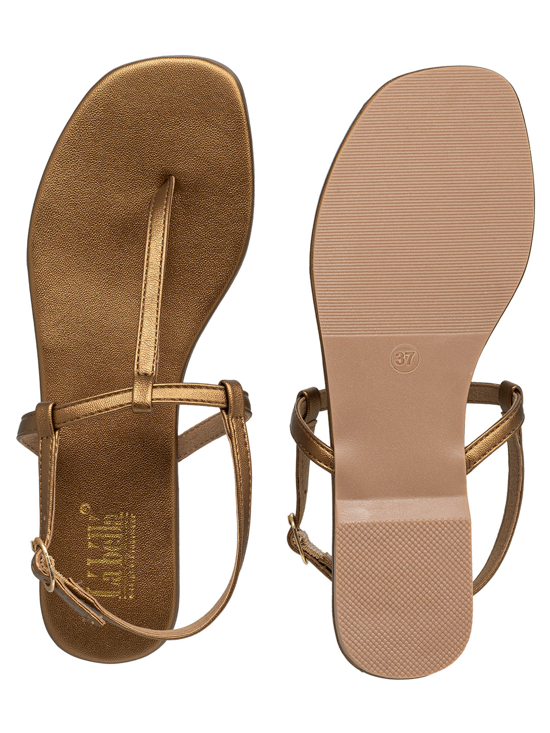 Minimalist T-Strap Flat Sandals with Ankle Buckle | Women's Sandals