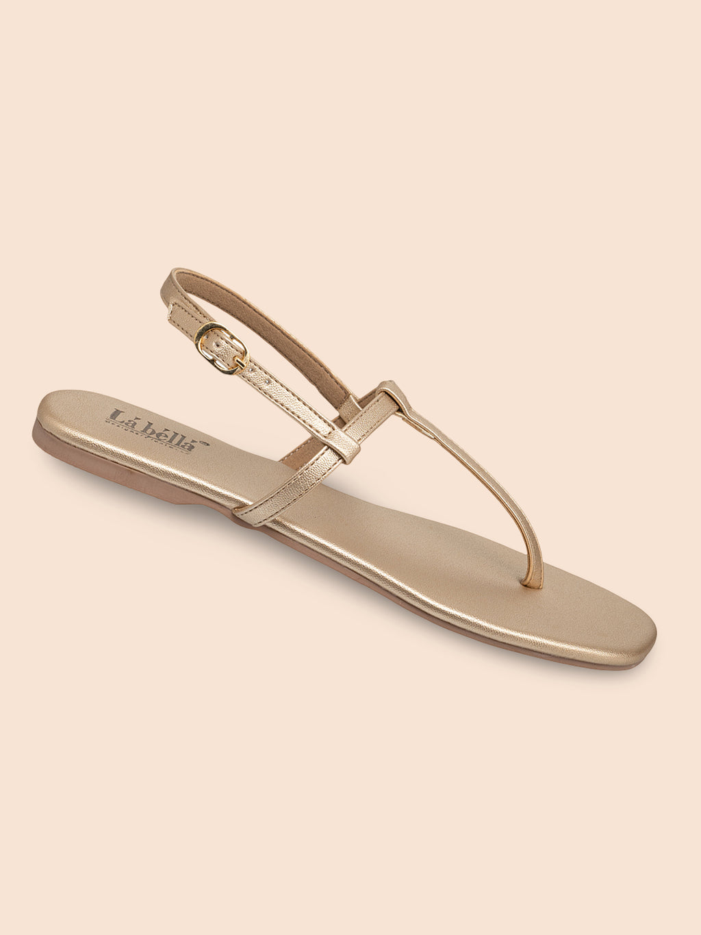 Minimalist T-Strap Flat Sandals with Ankle Buckle | Women's Sandals