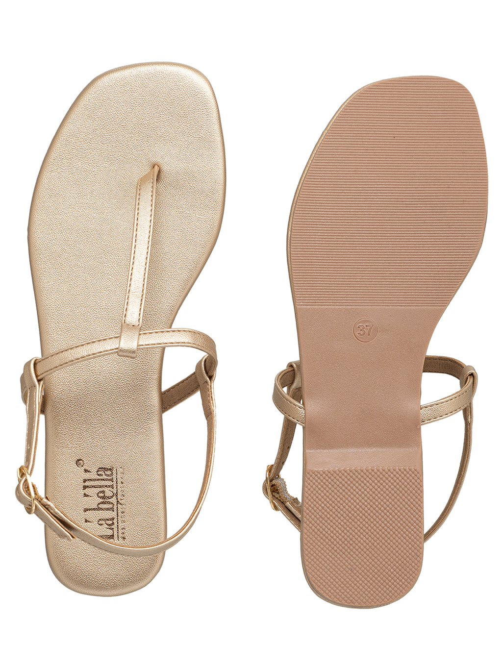 Minimalist T-Strap Flat Sandals with Ankle Buckle | Women's Sandals