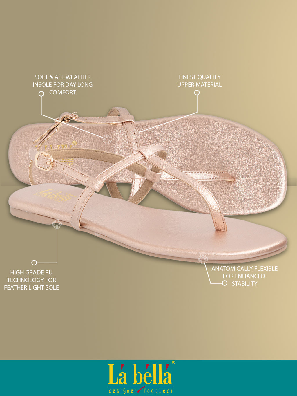 Minimalist T-Strap Flat Sandals with Ankle Buckle | Women's Sandals