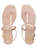 Minimalist T-Strap Flat Sandals with Ankle Buckle | Women's Sandals