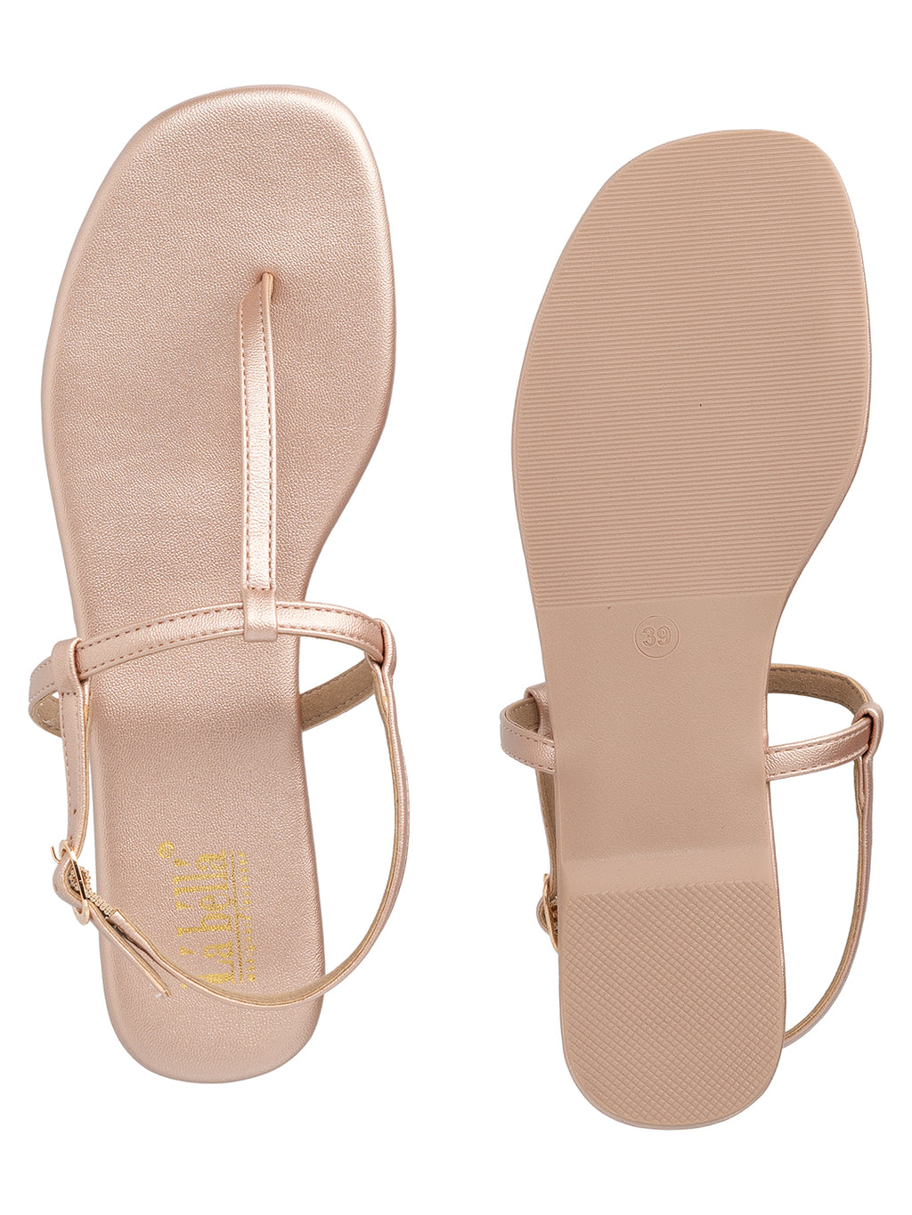 Minimalist T-Strap Flat Sandals with Ankle Buckle | Women's Sandals
