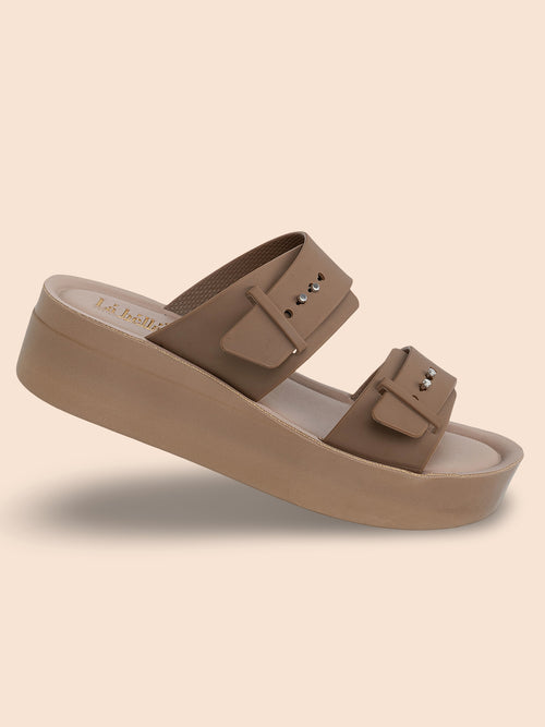 Chic Studded Double Strap Platform Sandals | Elevated Comfort Wedges