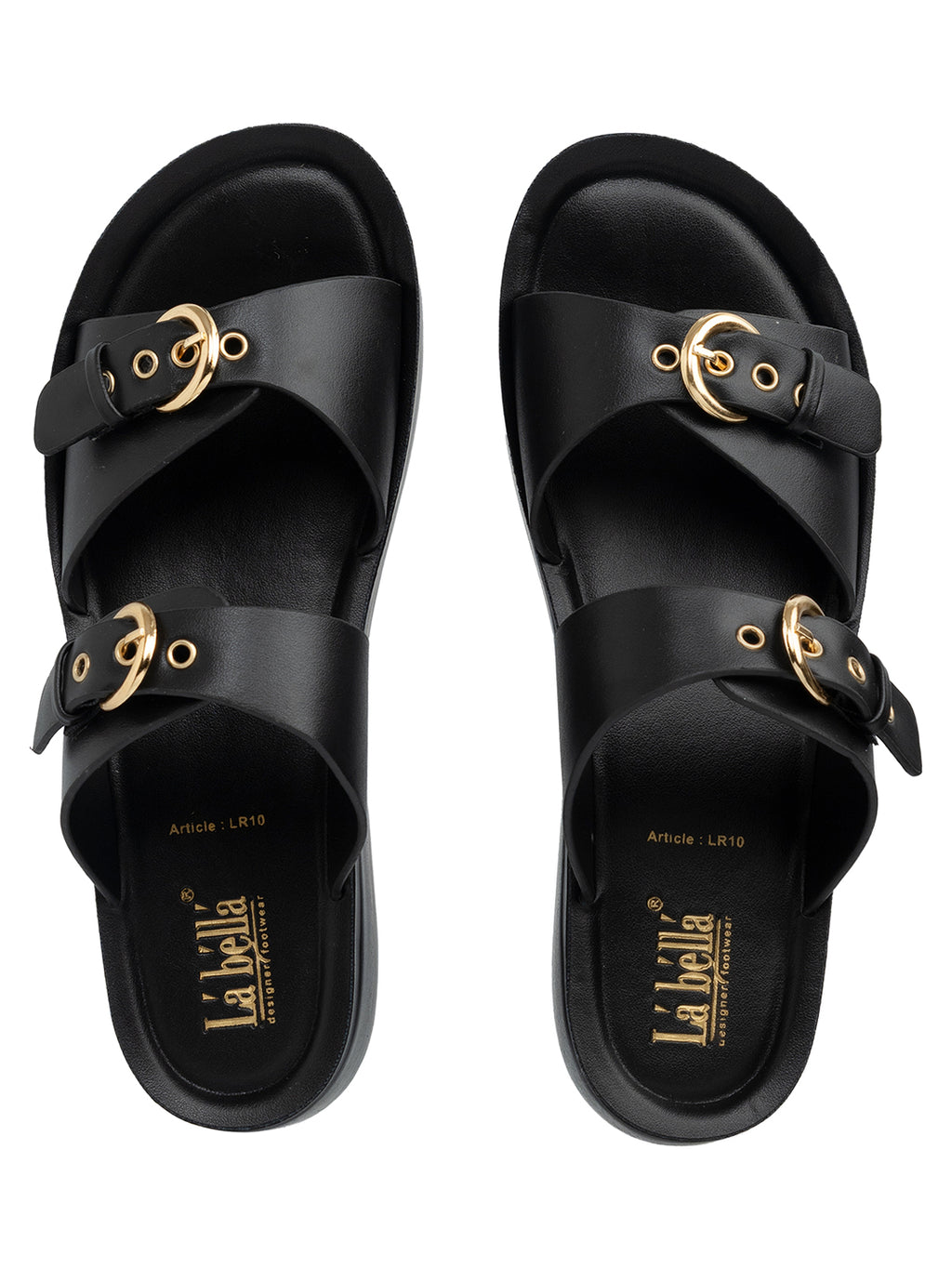 Double Buckle Wide-Strap Platform Sandals | Comfortable Slip-On Wedges