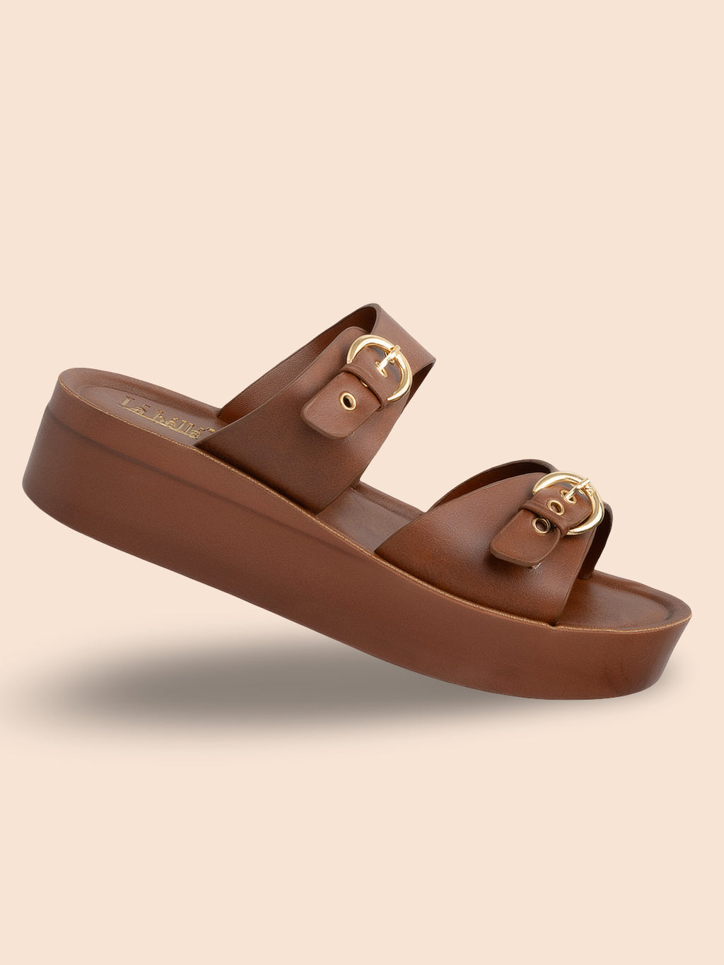 Double Buckle Wide-Strap Platform Sandals | Comfortable Slip-On Wedges