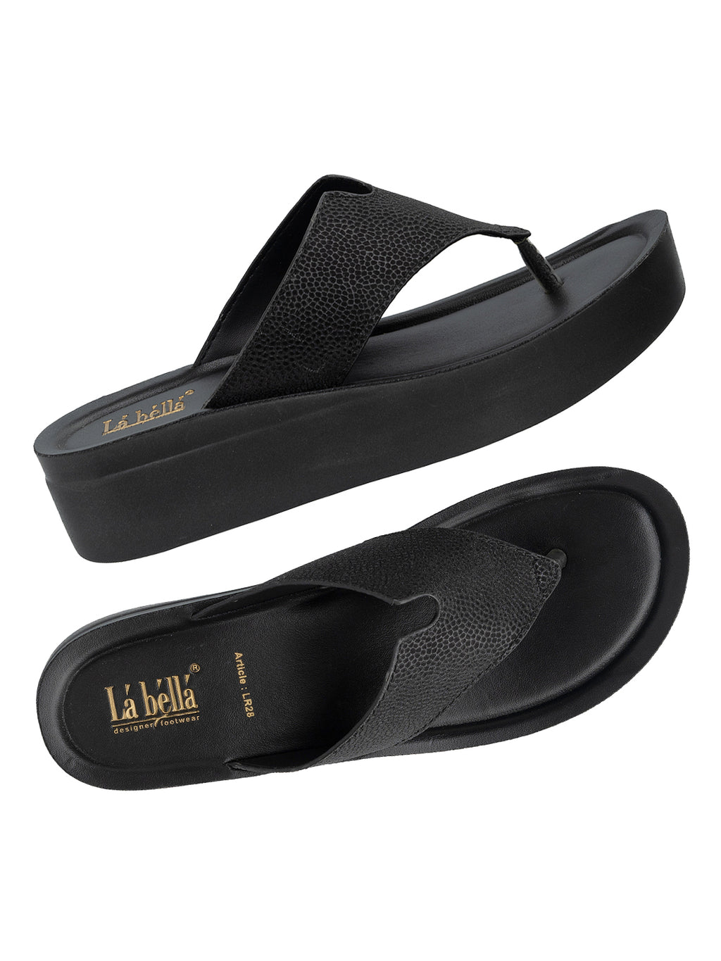 Textured Wedge Toe-Thong Sandals | Women's Comfort Slip-On Platform