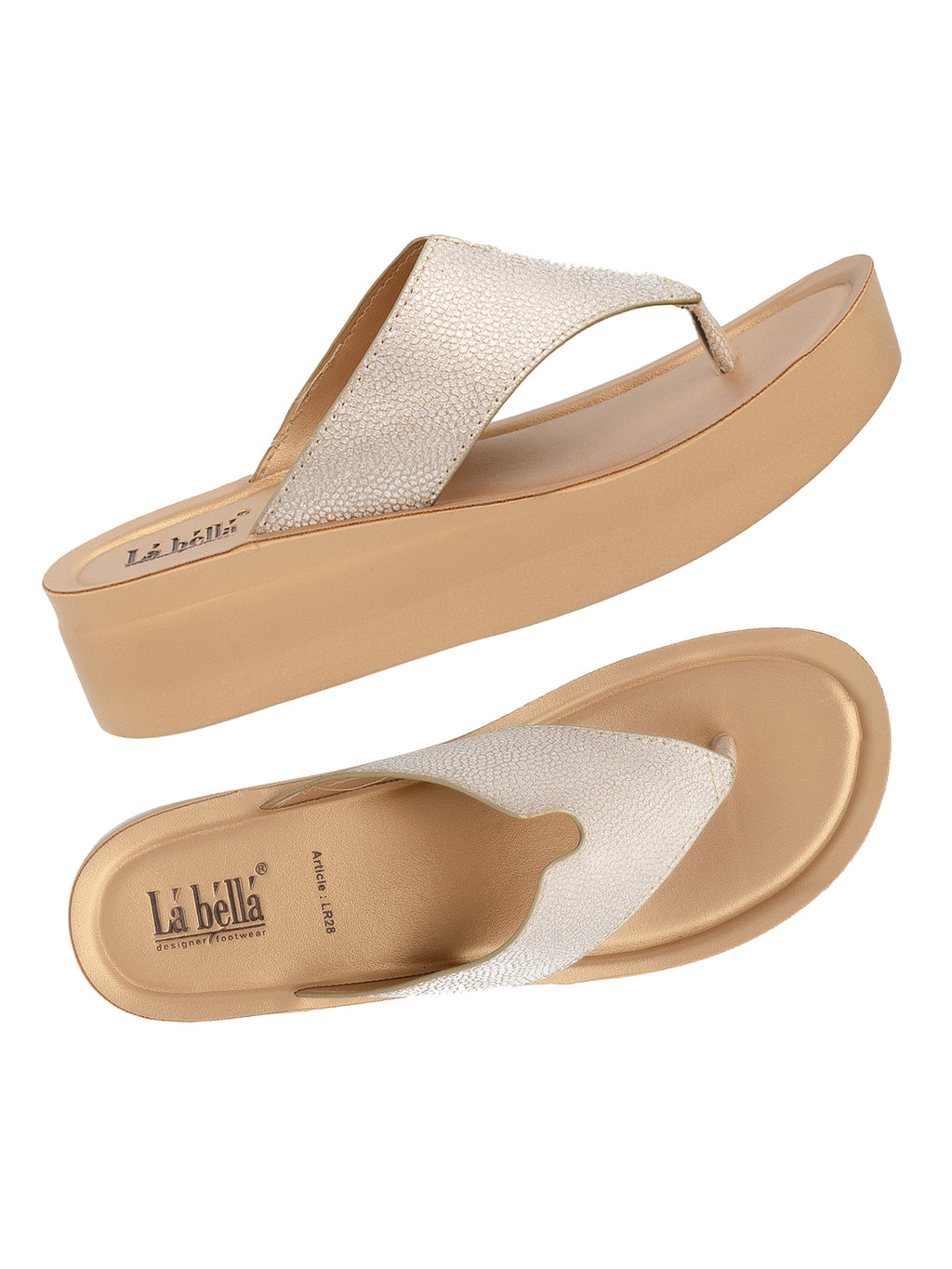 Textured Wedge Toe-Thong Sandals | Women's Comfort Slip-On Platform