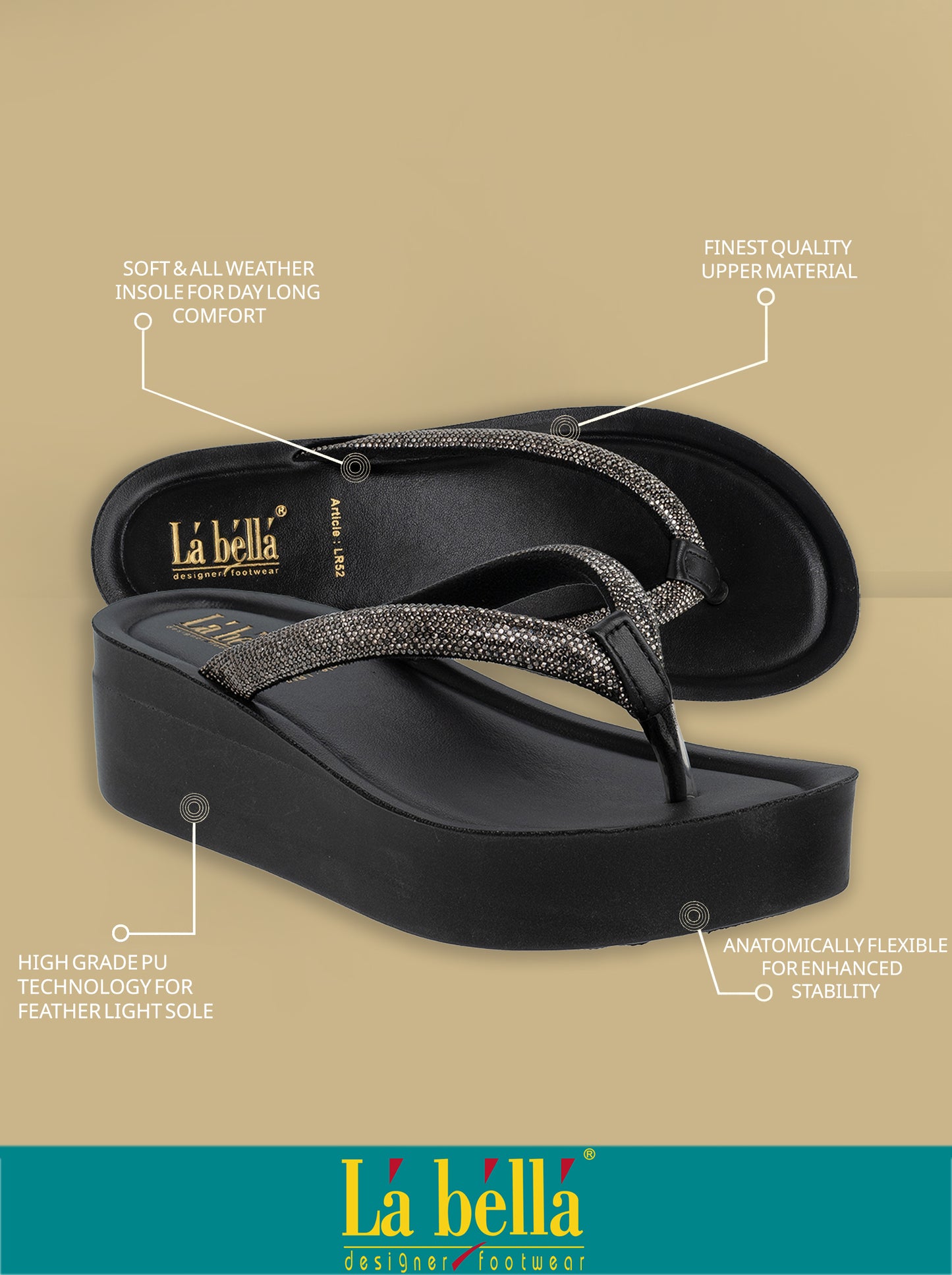Labella Women's Sandal With Slip-On For LR52