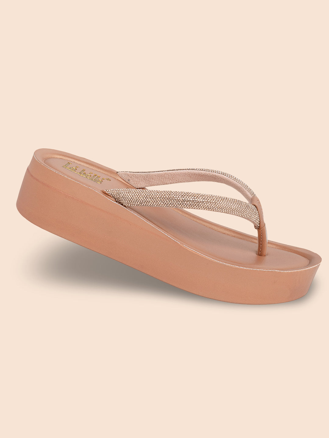 Shimmer Strap Platform Toe-Thong hill slipper | Casual Women's Wedges