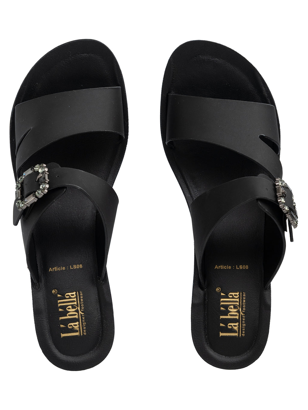 Gem-Buckle High Wedge Platform Sandals | Modern Women's Slip-On