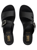 Gem-Buckle High Wedge Platform Sandals | Modern Women's Slip-On