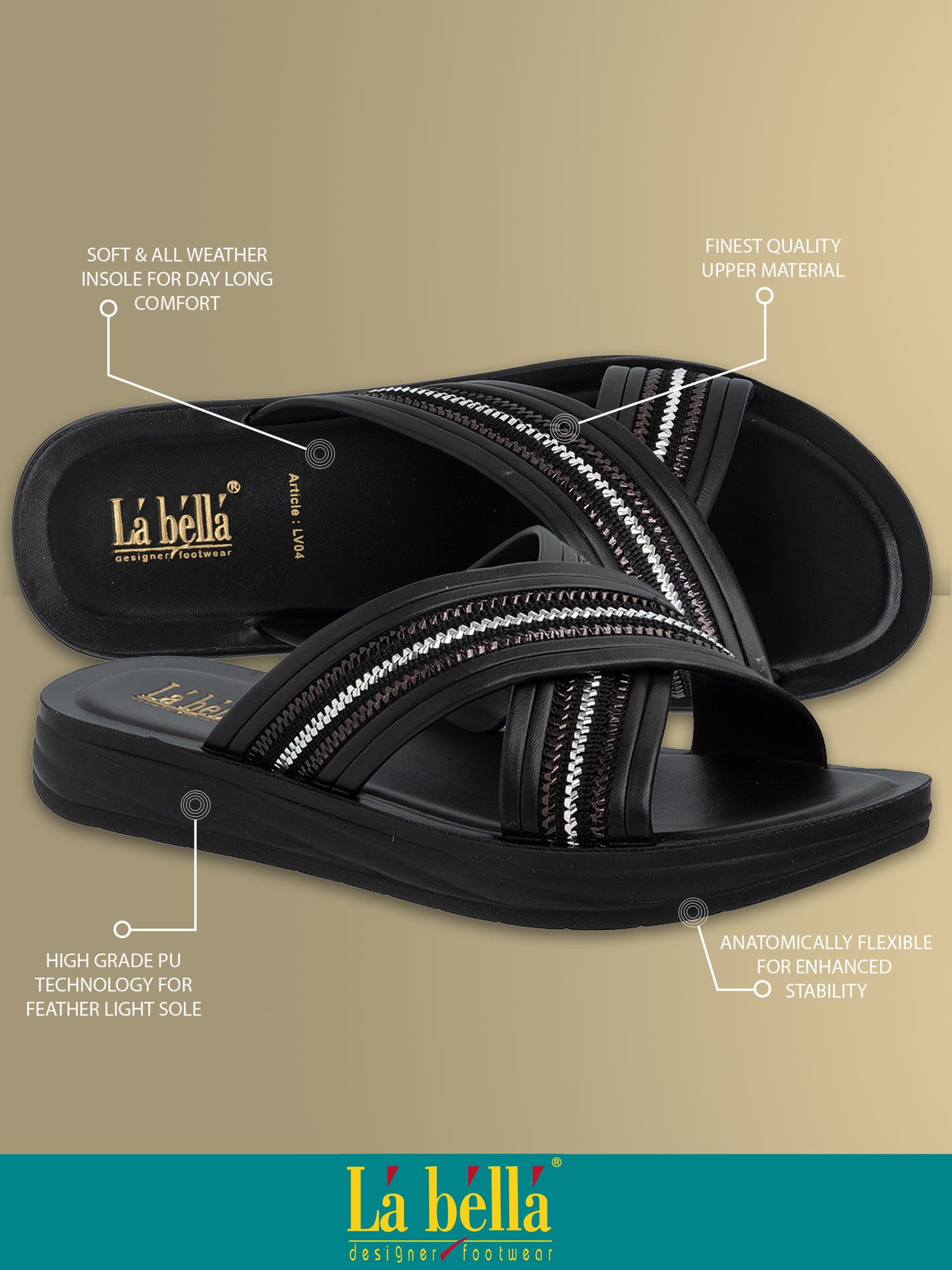 Labella Women's Sandal With Slip-On For LV04