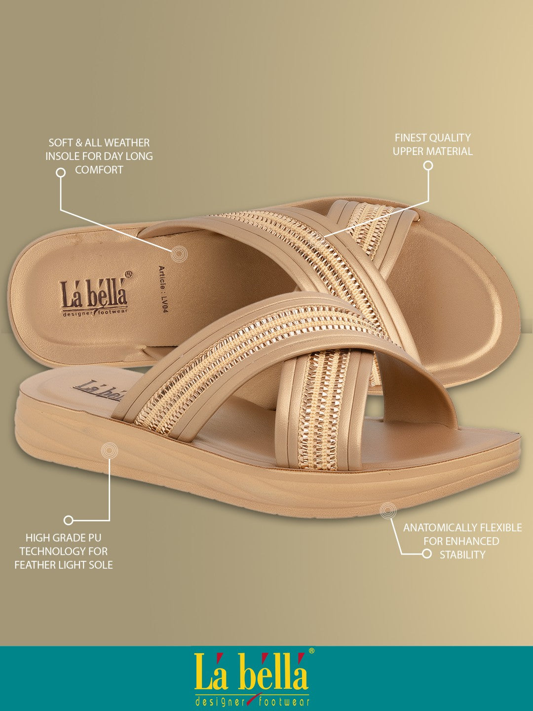 Labella Women's Sandal With Slip-On For LV04