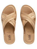 Braided Crossover Comfort Flat Platform Sandals | Women's Slides