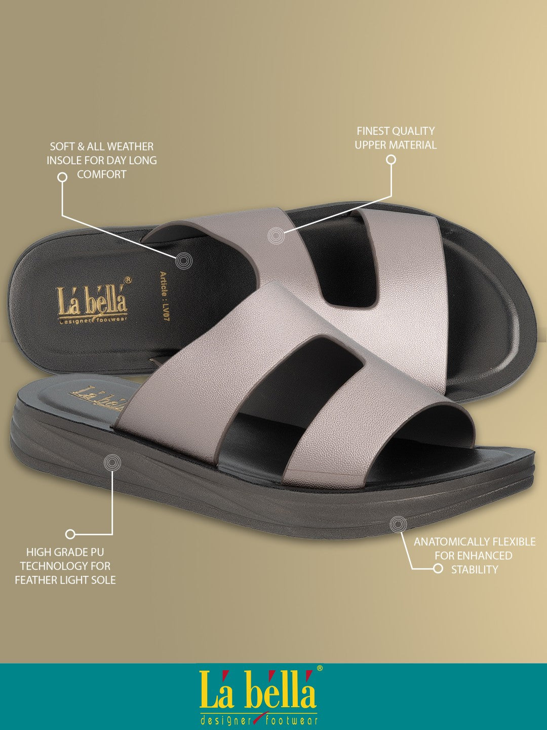 Cut-Out H-Strap Low Platform Sandals | Casual Women's Comfort Slides