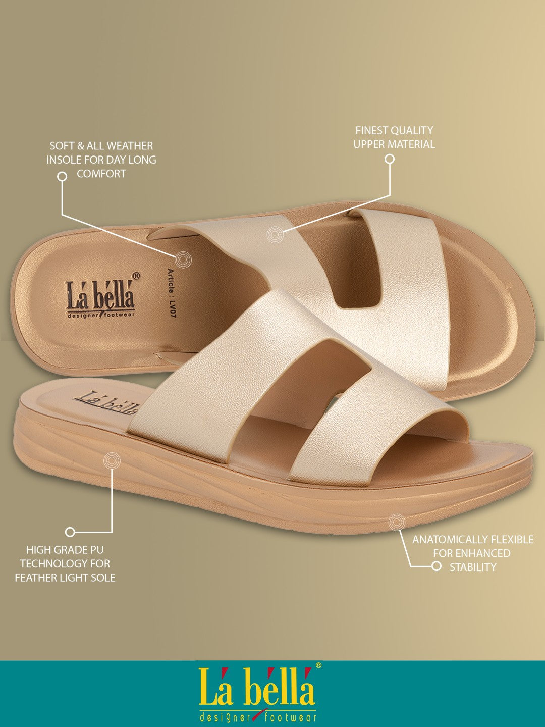 Labella Women's Sandal With Slip-On For LV07