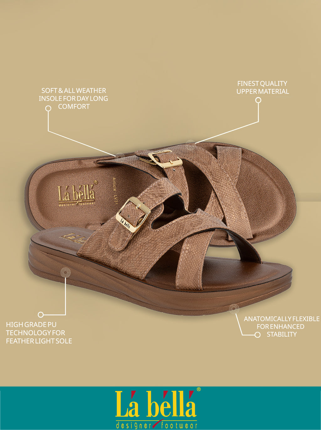 Textured Snake-Print Buckle Slide Sandals | Women's Comfort Platform