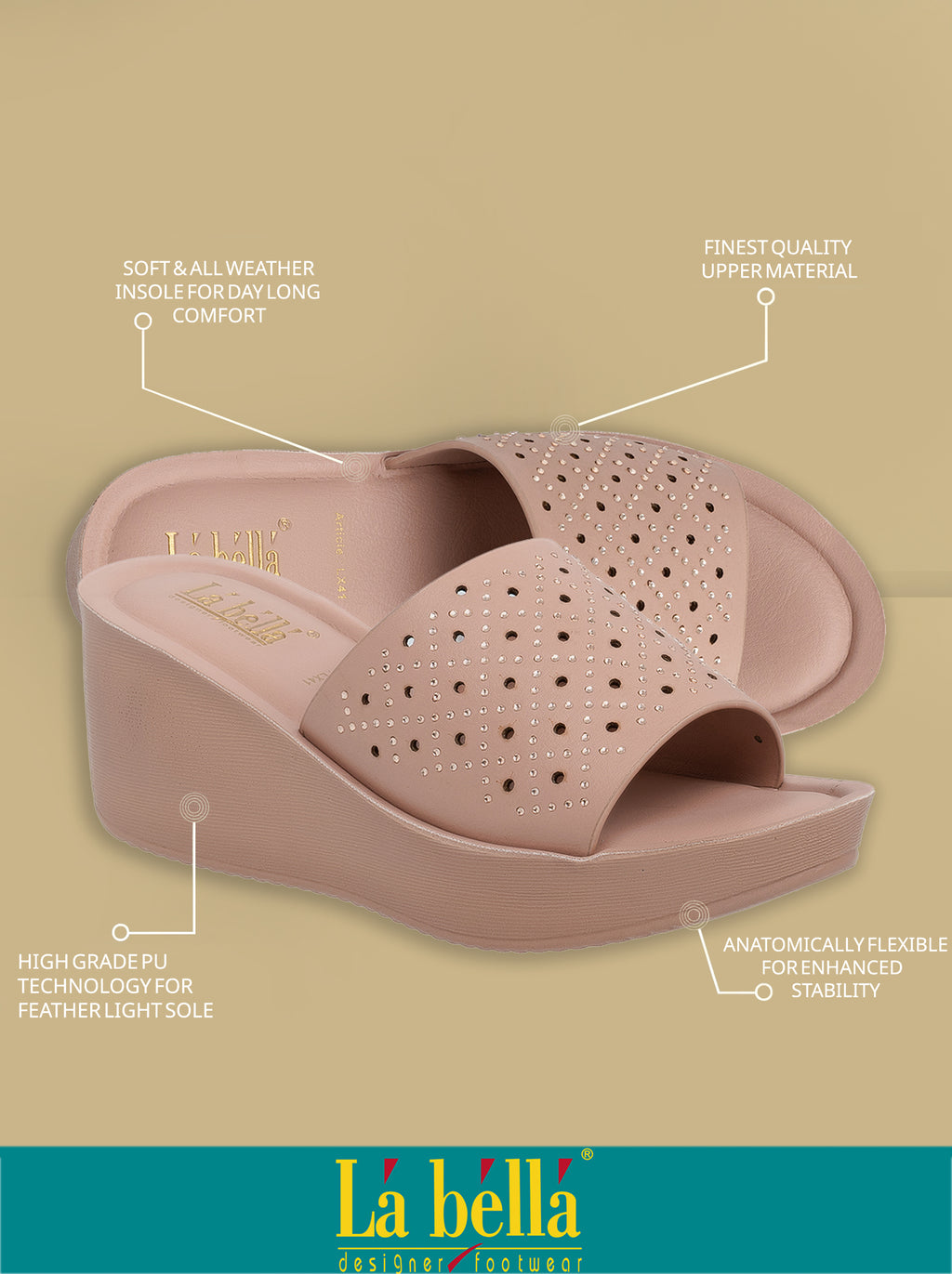 Perforated Laser-Cut Open-Toe Wedge Mules | Women's Casual Shoes