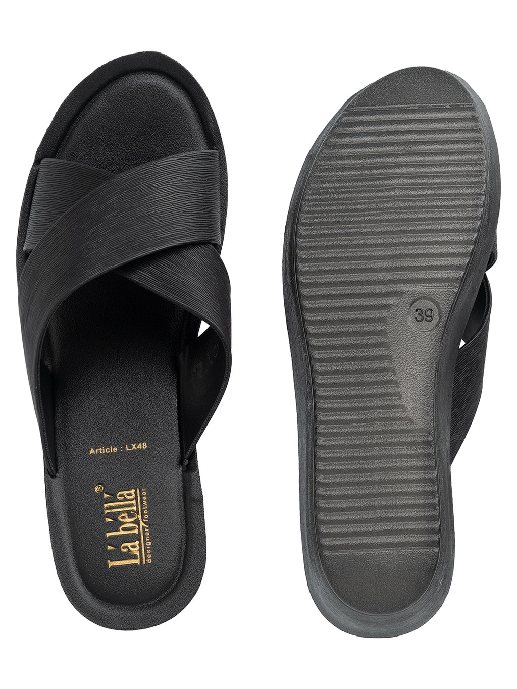 Fine-Textured Crossover Strap Wedge Sandals | Women's Comfort Wedges